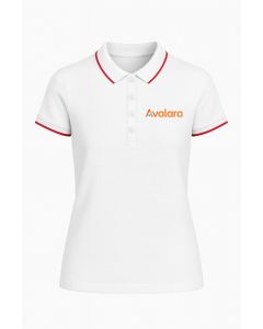 Women's White and Orange Polo